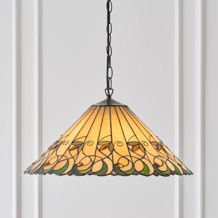 Endon 64194 - Tiffany-hanglamp aan ketting JAMELIA 3xE27/60W/230V Ø 50 cm