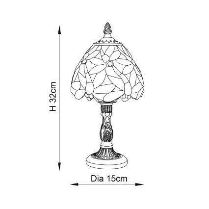 Endon 64246 - Tafellamp LORETTE 1xE14/40W/230V diameter 15 cm