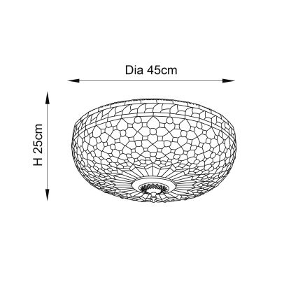 Endon 64276 - Plafondlamp Tiffany MILLE FEUX 2xE27/60W/230V Ø 45 cm