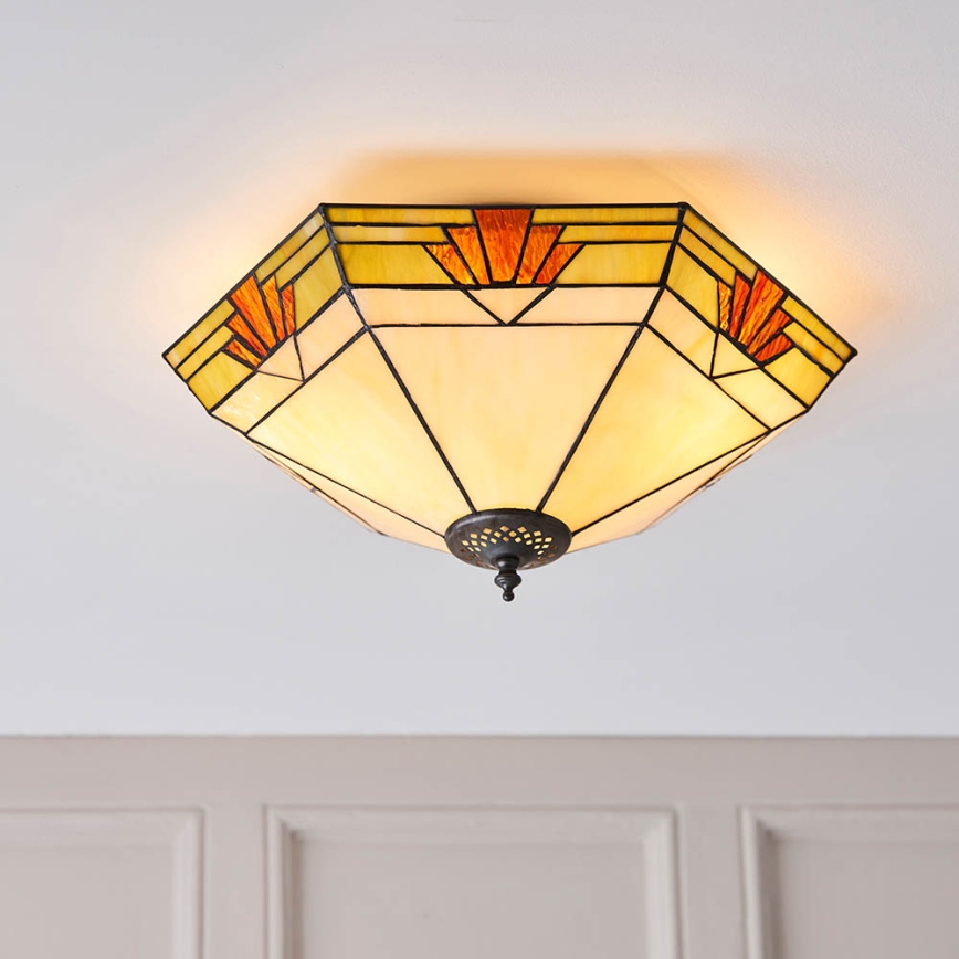 Endon 64284 - Plafondlamp Tiffany NEVADA 2xE27/60W/230V Ø 40 cm