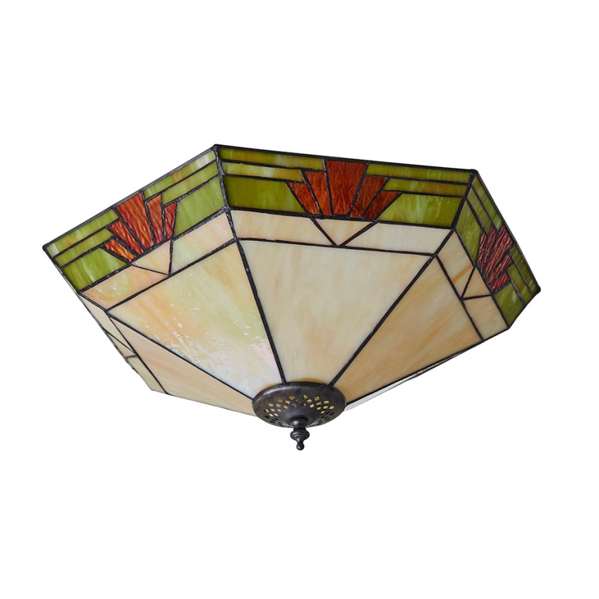 Endon 64284 - Plafondlamp Tiffany NEVADA 2xE27/60W/230V Ø 40 cm