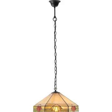 Endon 64285 - Hanglamp met ketting Tiffany NEVADA 1xE27/60W/230V Ø 35 cm