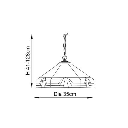 Endon 64285 - Hanglamp met ketting Tiffany NEVADA 1xE27/60W/230V Ø 35 cm