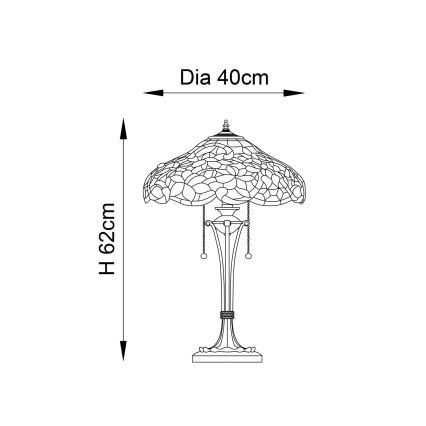 Endon 64326 - Tafellamp SULLIVAN 2xE27/60W/230V diameter 40 cm