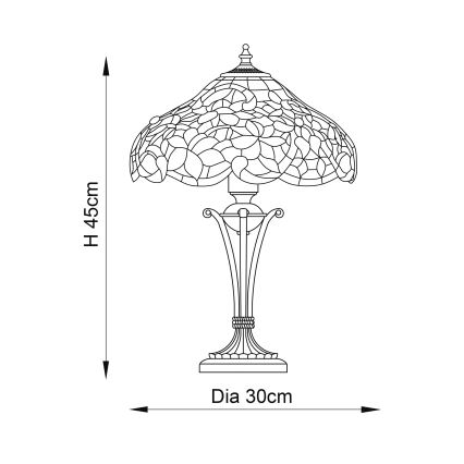 Endon 64327 - Tafellamp SULLIVAN 2xE14/40W/230V diameter 30 cm