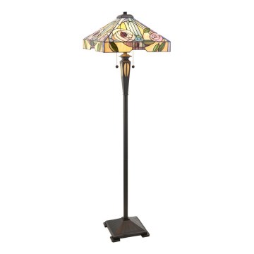 Endon 64383 - Tiffany-vloerlamp WILLIOW, 2x E27 (max. 60 W), 230 V, Ø 42,5 cm