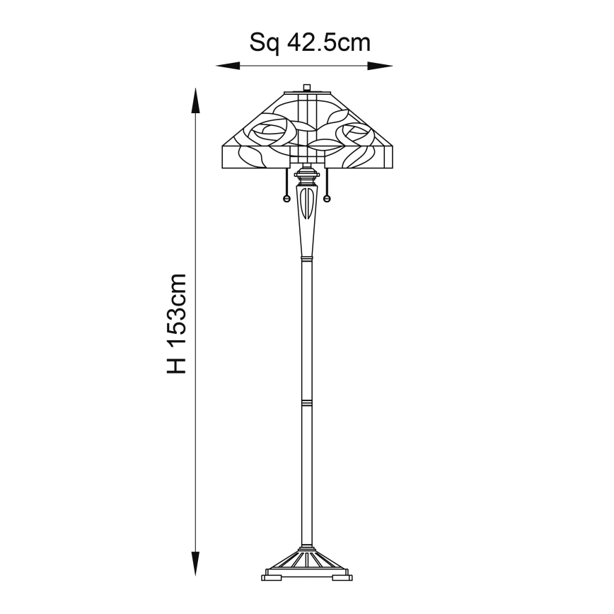 Endon 64383 - Vloerlamp WILLIOW 2xE27/60W/230V Ø 42,5 cm