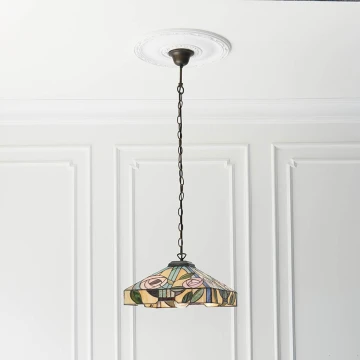 Endon 64385 - Tiffany-hanglamp aan ketting WILLOW 1xE27/60W/230V Ø 35 cm