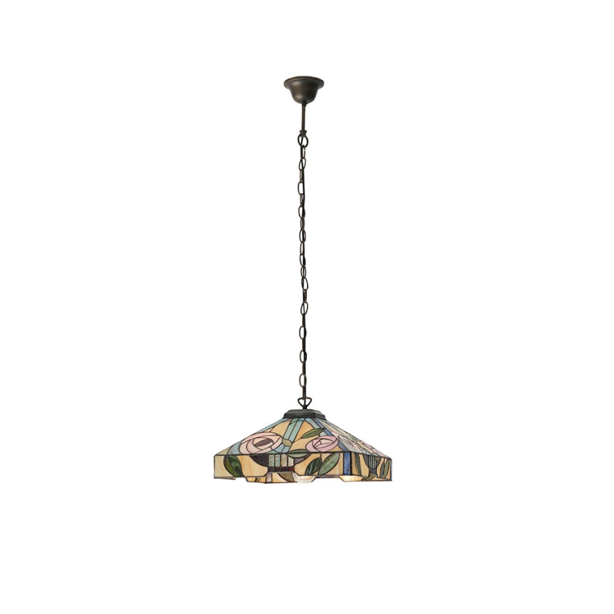 Endon 64385 - Tiffany-hanglamp aan ketting WILLOW 1xE27/60W/230V Ø 35 cm