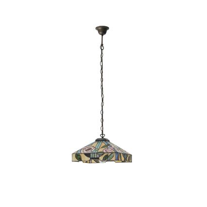 Endon 64385 - Tiffany-hanglamp aan ketting WILLOW 1xE27/60W/230V Ø 35 cm
