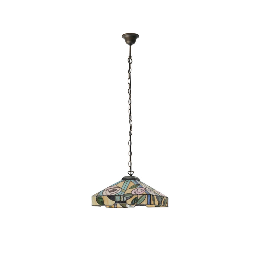 Endon 64385 - Tiffany-hanglamp aan ketting WILLOW 1xE27/60W/230V Ø 35 cm