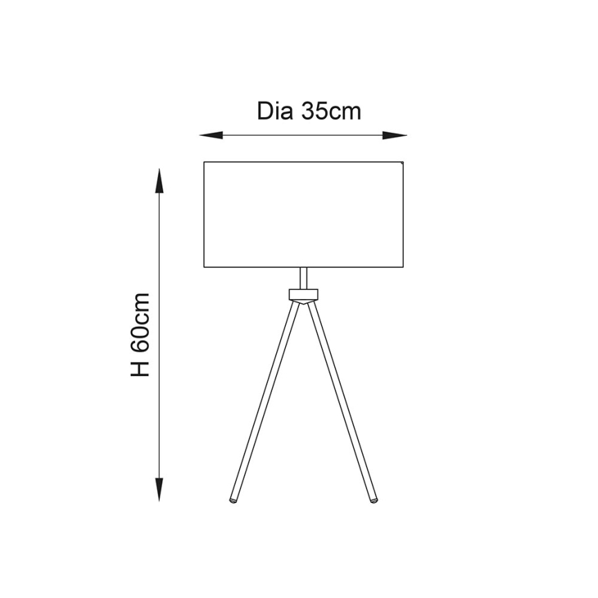 Endon 66986 - Tafellamp TRI 1xE27/40W/230V messing/beige