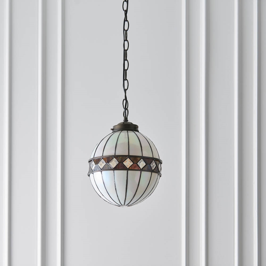 Endon 67044 - Hanglamp met ketting Tiffany FARGO 1xE14/40W/230V Ø 25,5 cm