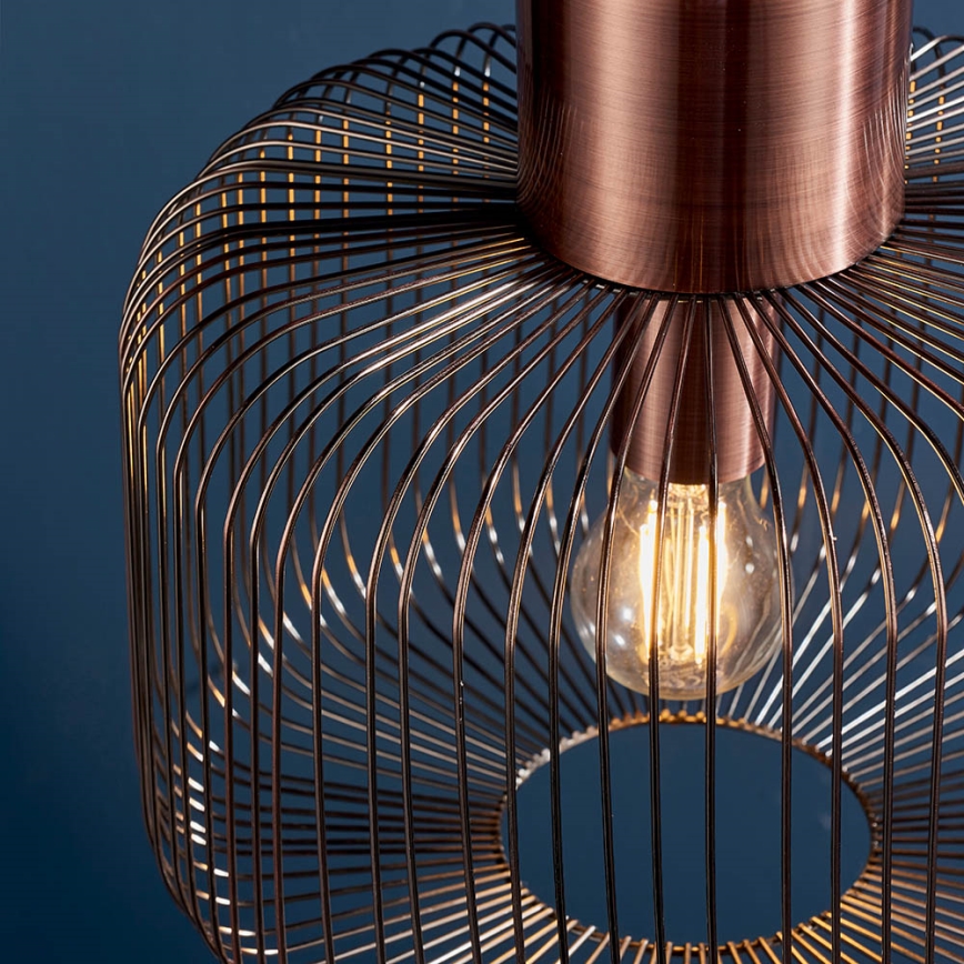 Endon 68986 - Hanglamp aan kabel NICOLA 1xE27/40W/230V koperen