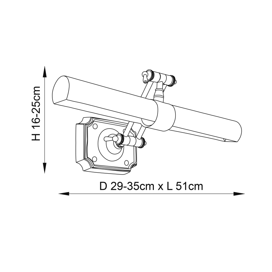 Endon 69833 - Schilderijlamp WINCHESTER 2xE14/6W/230V 51 cm messing