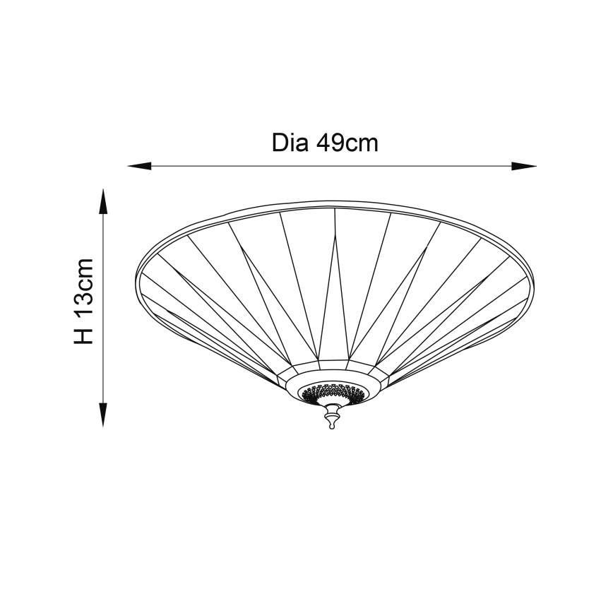 Endon 70240 - Plafondlamp Tiffany DARK STAR 2xE27/40W/230V Ø 49 cm