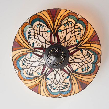 Endon 70241 - Plafondlamp Tiffany HECTOR 2xE27/60W/230V Ø 40 cm