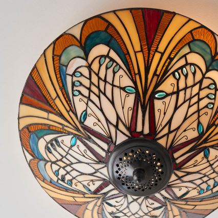 Endon 70241 - Plafondlamp Tiffany HECTOR 2xE27/60W/230V Ø 40 cm