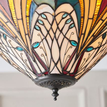 Endon 70241 - Plafondlamp Tiffany HECTOR 2xE27/60W/230V Ø 40 cm