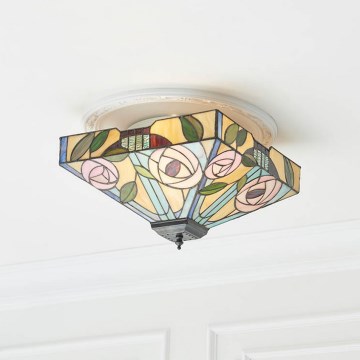 Endon 70699 - Plafondlamp Tiffany WILLOW 2xE27/60W/230V 35x35 cm