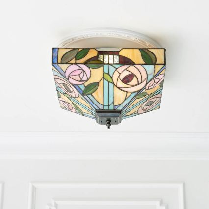 Endon 70699 - Plafondlamp Tiffany WILLOW 2xE27/60W/230V 35x35 cm