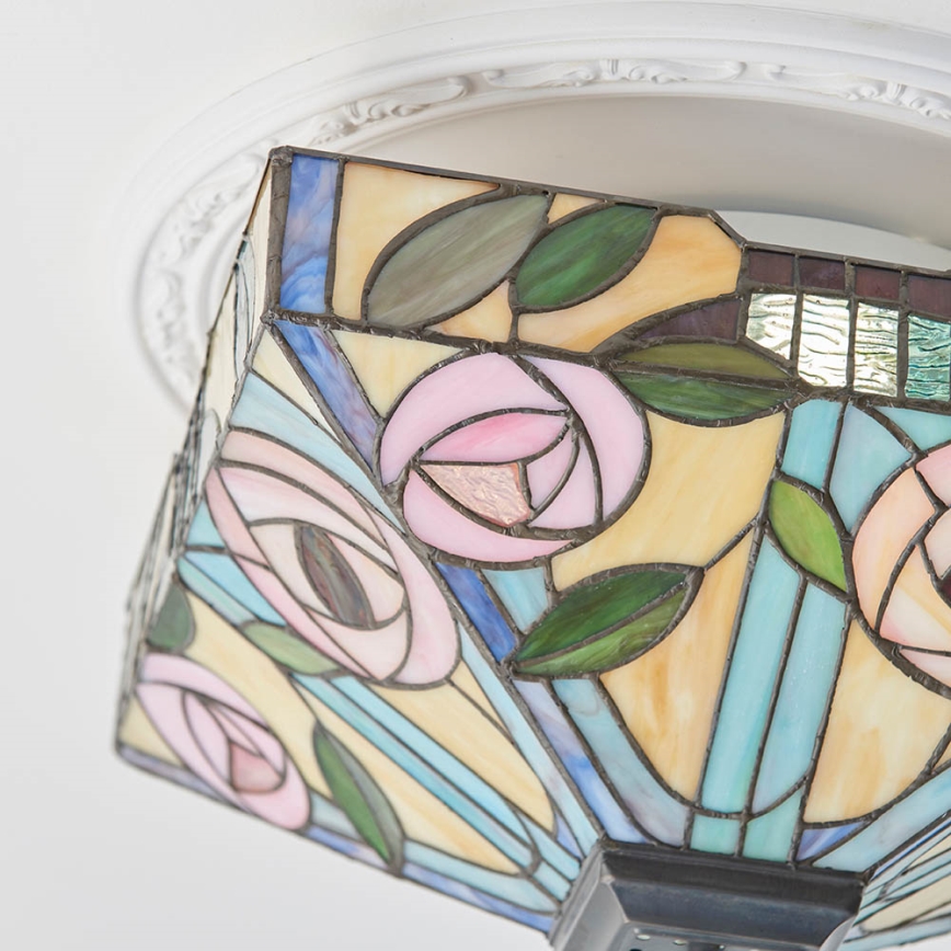 Endon 70699 - Plafondlamp Tiffany WILLOW 2xE27/60W/230V 35x35 cm