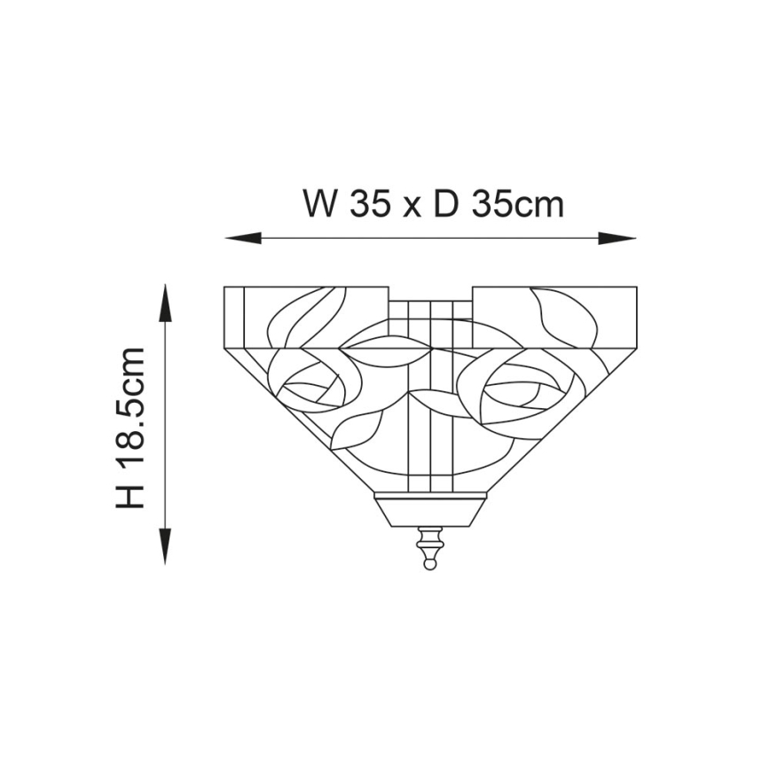 Endon 70699 - Plafondlamp Tiffany WILLOW 2xE27/60W/230V 35x35 cm