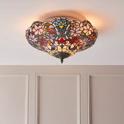 Endon 70709 - Plafondlamp Tiffany SULLIVAN 2xE27/60W/230V Ø 40 cm
