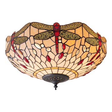 Endon 70723 - Plafondlamp Tiffany DRAGONFLY 2xE27/60W/230V Ø 41 cm