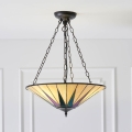 Endon 70754 - Kroonluchter aan ketting Tiffany DARK STAR 3xE27/60W/230V Ø 49 cm