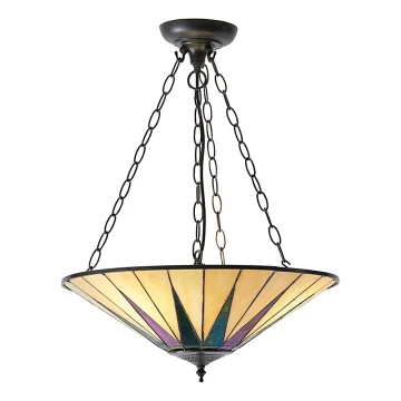 Endon 70754 - Kroonluchter aan ketting Tiffany DARK STAR 3xE27/60W/230V Ø 49 cm