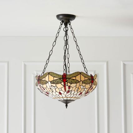Endon 70759 - Kroonluchter aan ketting DRAGONFLY 3xE27/60W/230V diam. 41 cm