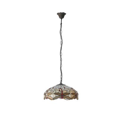 Endon 70824 - Kroonluchter aan ketting Tiffany DRAGONFLY 3xE27/60W/230V Ø 41 cm