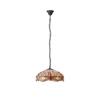 Endon 70824 - Kroonluchter aan ketting Tiffany DRAGONFLY 3xE27/60W/230V Ø 41 cm