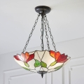 Endon 70946 - Tiffany BOTANICA kroonluchter aan ketting, 3x E27 (max. 60 W), 230 V, Ø45 cm