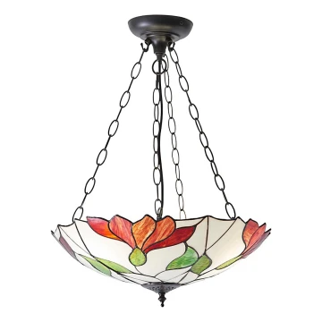 Endon 70946 - Tiffany BOTANICA kroonluchter aan ketting, 3x E27 (max. 60 W), 230 V, Ø45 cm