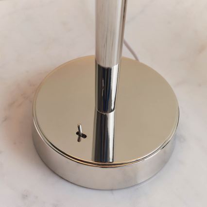 Endon 72175 - Tafellamp met USB-poort SYON 1xE14/40W/230V glanzend chroom/beige