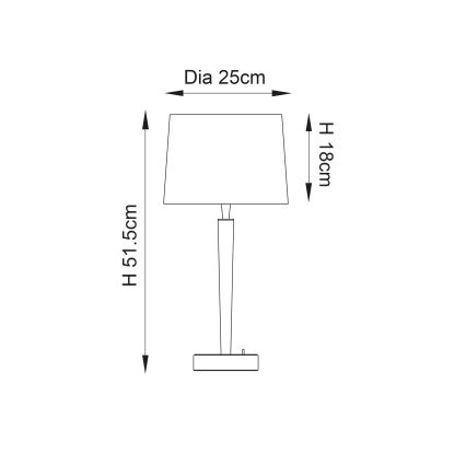 Endon 72175 - Tafellamp met USB-poort SYON 1xE14/40W/230V glanzend chroom/beige