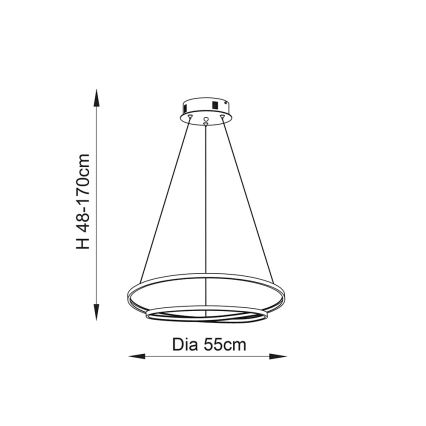Endon 72479 - LED Hanglamp aan een koord SCRIBBLE LED/31,5W/230V 3000K goud