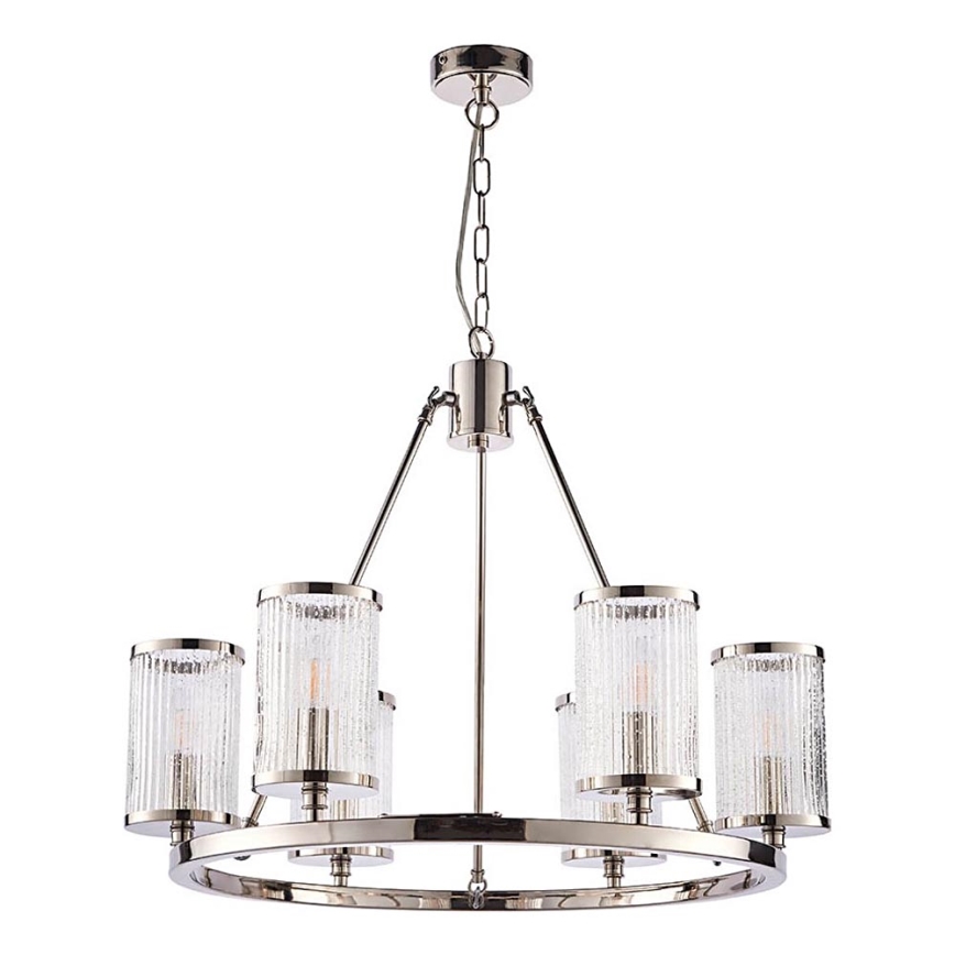Endon 74128 - Hanglamp aan een ketting EASTON 6xE14/6W/230V glanzend chroom