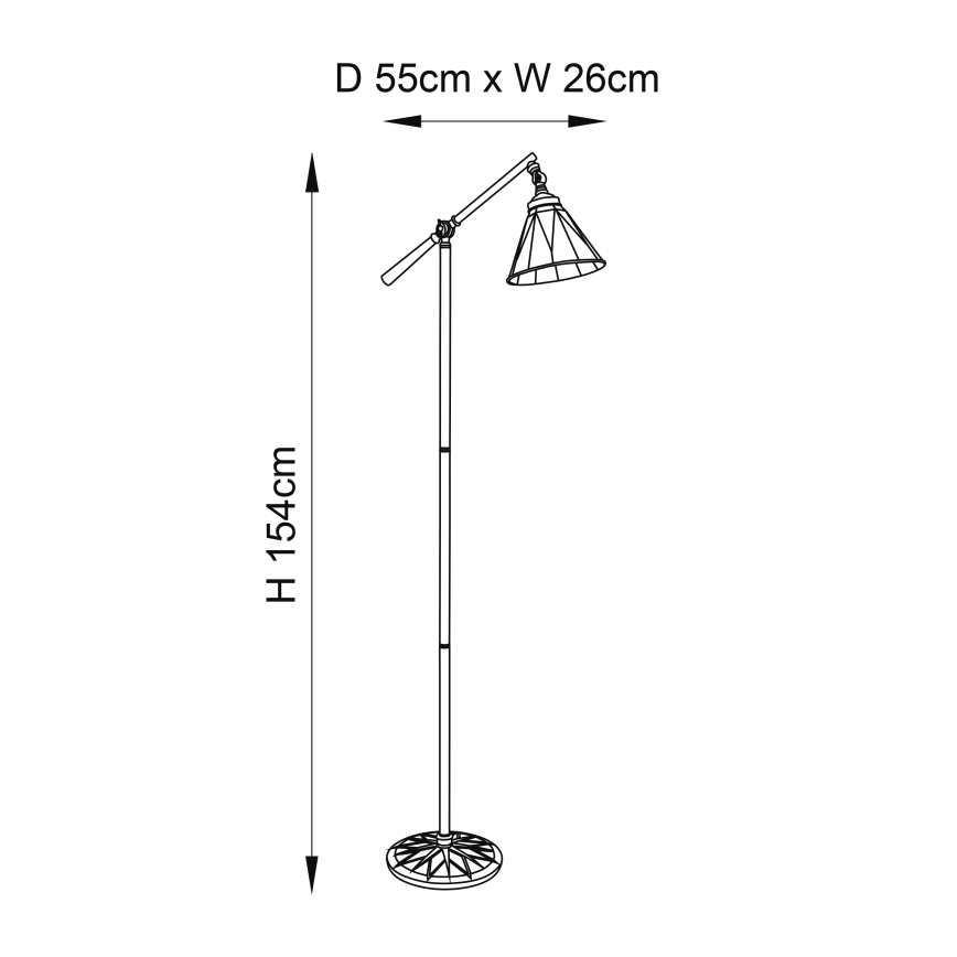Endon 74355 - Vloerlamp DARK STAR 1xE14/40W/230V