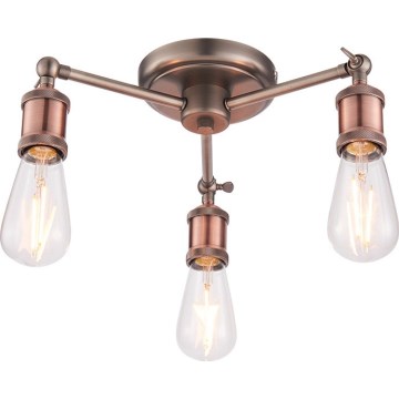 Endon 76124 - HAL spotlamp 3xE27/10W/230V mat chroom/koper