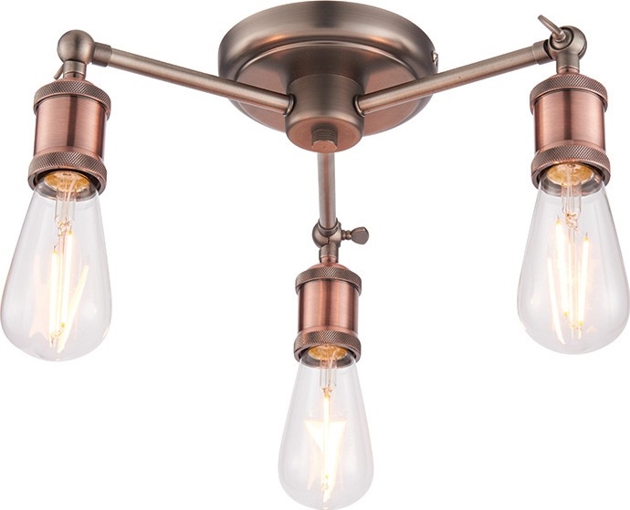 Endon 76124 - HAL spotlamp 3xE27/10W/230V mat chroom/koper