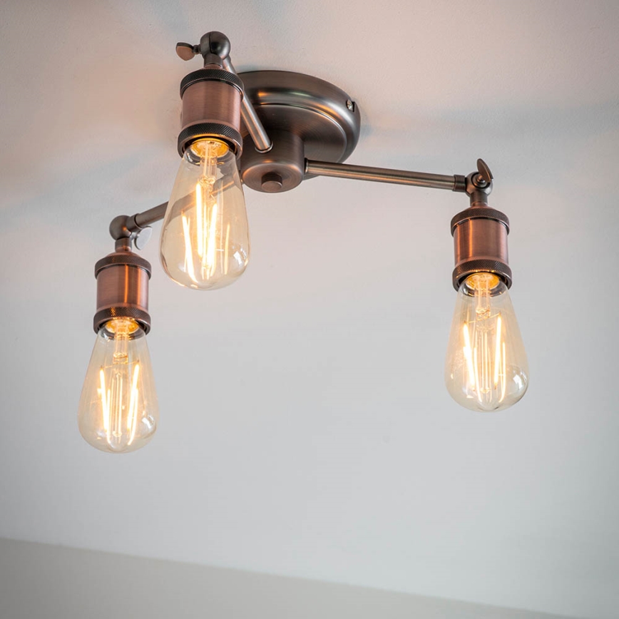 Endon 76124 - HAL spotlamp 3xE27/10W/230V mat chroom/koper