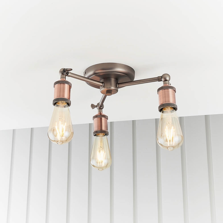 Endon 76124 - HAL spotlamp 3xE27/10W/230V mat chroom/koper