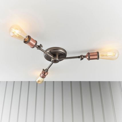 Endon 76124 - HAL spotlamp 3xE27/10W/230V mat chroom/koper