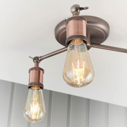 Endon 76124 - HAL spotlamp 3xE27/10W/230V mat chroom/koper