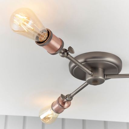 Endon 76124 - HAL spotlamp 3xE27/10W/230V mat chroom/koper