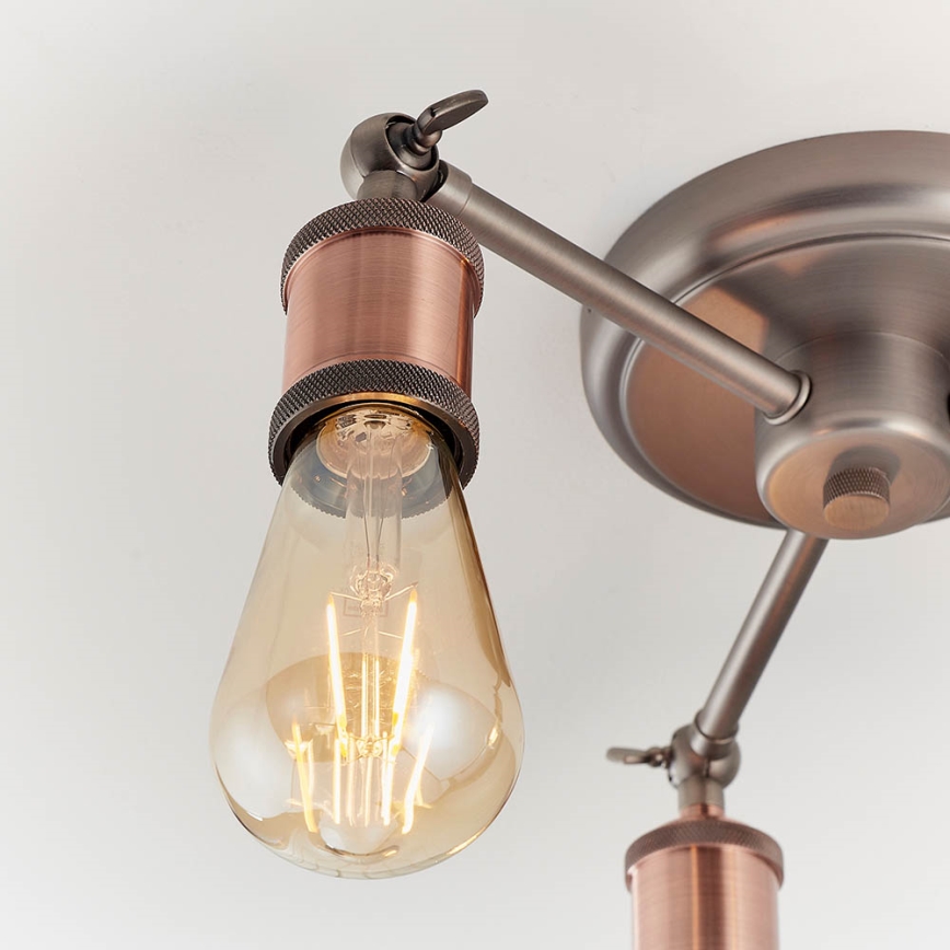 Endon 76124 - HAL spotlamp 3xE27/10W/230V mat chroom/koper