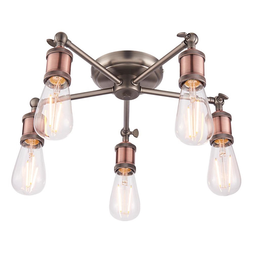 Endon 76336 - Spot HAL 5xE27/10W/230V brons/koper